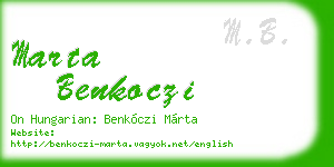 marta benkoczi business card