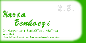 marta benkoczi business card